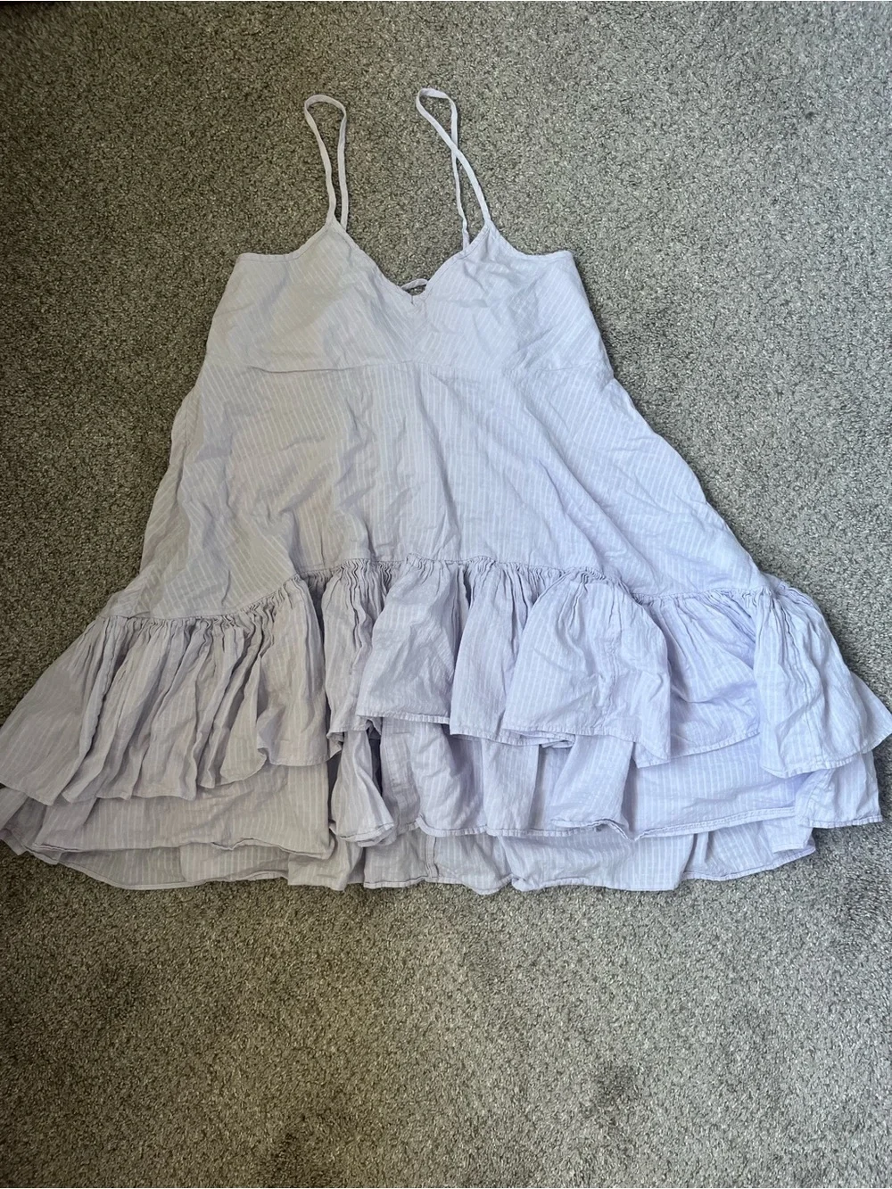 J. Crew Soft Gauze 100% Cotton Tiered Purple Beach Dress Size M